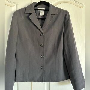 Grey mid length suit jacket